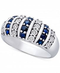 Blue Sapphire (3/8 ct. t. w. ) & Diamond (1/20 ct. t. w. ) Ring in Sterling Silver