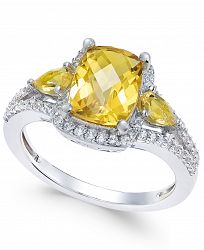 Citrine (2-1/4 ct. t. w. ) and White Topaz (1/4 ct. t. w. ) Ring in Sterling Silver