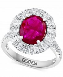 Effy Ruby (2-5/8 ct. t. w. ) & Diamond (1 ct. t. w. ) Halo Ring in 14k White Gold