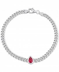 Lab-Created Ruby Chain Link Bracelet (1-1/7 ct. t. w. ) in Sterling Silver