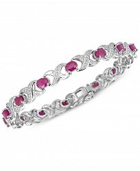 Ruby (7 ct. t. w. ) and Diamond Accent Xo Bracelet in Sterling Silver