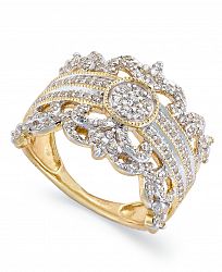 Diamond Vintage Crown Ring in 14k Gold (3/4 ct. t. w. )