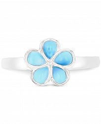Larimar Flower Ring (1/2 ct. t. w. ) in Sterling Silver
