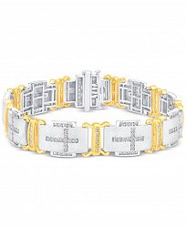 Men's Diamond Cross Link Bracelet (2-1/3 ct. t. w. ) in 10k Two-Tone Gold