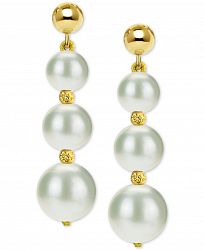 Cultured Freshwater Pearl (6 to 10mm) Graduated Drop Earrings in 14k Gold
