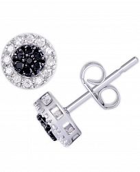Black and White Diamond 1/3 ct. t. w. Round Stud Earrings in Sterling Silver