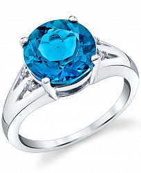 Blue Topaz (4-1/2 ct. t. w. ) & Diamond Accent Ring in Sterling Silver