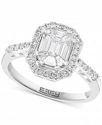 Effy Baguette Cluster Halo Ring (3/4 ct. t. w. ) in 14k White Gold