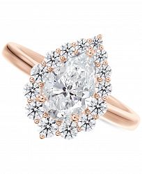 Portfolio by De Beers Forevermark Diamond Pear-Cut Halo Engagement Ring (7/8 ct. t. w. ) in 14k Rose Gold