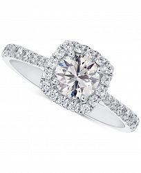 Portfolio by De Beers Forevermark Diamond Halo Diamond Engagement Ring with Pave Band (1-1/20 ct. t. w. ) in 14k White Gold