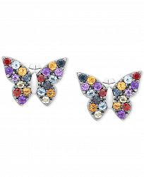 Multi-Gemstone Butterfly Stud Earrings (7/8 ct. t. w. ) in Sterling Silver