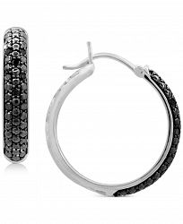 Black Diamond Hoop Earrings (1/6 ct. t. w. ) in Sterling Silver
