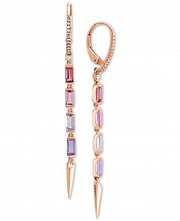 Effy Multi-Gemstone (1-5/8 ct. t. w. ) & Diamond (1/8 ct. t. w. ) Drop Earrings in 14k Rose Gold