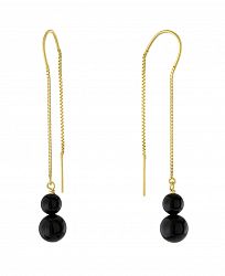 Giani Bernini Cultured Freshwater Pearl Threader Drop Earrings in 18k Gold-Plated Sterling Silver or Sterling Silver (Also in Onyx), Created for Macy's