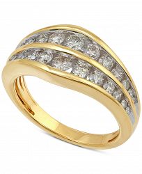 Diamond Double Row Channel-Set Statement Ring (1 ct. t. w. ) in 14k Gold