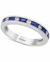 Bridal by Effy Sapphire (5/8 ct. t. w. ) & Diamond (1/6 ct. t. w. ) Band in 18k White Gold