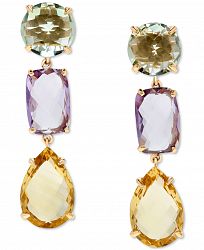 Multi-Gemstone Drop Earrings (11-1/2 ct. t. w. ) in 14k Gold