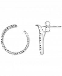 Wrapped Diamond Front & Back Earrings (1/4 ct. tw) in 14k White Gold, Created for Macy's