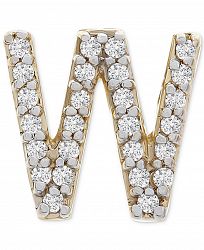 Wrapped Diamond Initial W Single Stud Earring (1/20 ct. t. w. ) in 14k Gold, Created for Macy's