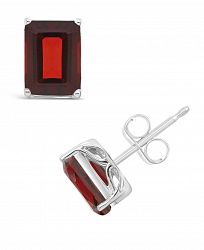 Garnet (3-9/10 ct. t. w. ) Stud Earrings in Sterling Silver. Also Available in Amethyst (3-1/5 ct. t. w. ) and Citrine (3-1/5 ct. t. w. )