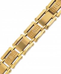 Men's Single-Cut Diamond Bracelet in Stainless Steel and Yellow Ion-Plated (1/10 ct. t. w. )