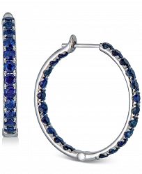 Sapphire In & Out Small Hoop Earrings (6 ct. t. w. ) in Gold-Plated Sterling Silver, 1" (Also in Emerald & Ruby)