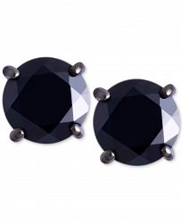 Men's Black Sapphire Stud Earrings (2 ct. t. w. ) in Black Rhodium-Plated Sterling Silver