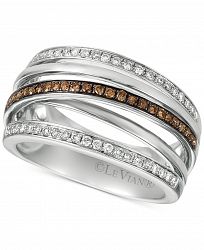 Le Vian Chocolatier Diamond Multi-Band Crisscross Ring (3/8 ct. t. w. ) in 14k White Gold
