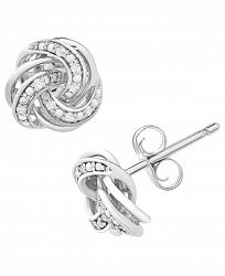 Diamond Love Knot Stud Earrings (1/10 ct. t. w. ) in Sterling Silver