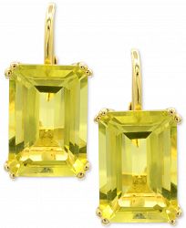 Lime Quartz Leverback Drop Earrings (12-5/8 ct. t. w. ) in 14k Gold-Plated Sterling Silver (Also in White Quartz & Prasiolite)