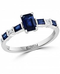 Effy Sapphire (1-1/20 ct. t. w. ) & Diamond (1/20 ct. t. w. ) Ring in 14k White Gold