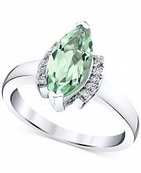 Green Quartz (1-5/8 ct. t. w. ) & Diamond (1/10 ct. t. w. ) Ring in Sterling Silver