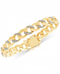 Diamond Curb Link Bracelet (1/2 ct. t. w. ) in 14k Gold-Plated Sterling Silver