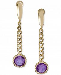 Amethyst Curb Link Chain Drop Earrings (4 ct. t. w. ) in 14k Gold-Plated Sterling Silver