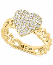 Effy Diamond Heart Cluster Chain Link Ring (5/8 ct. t. w. ) in 14k Gold