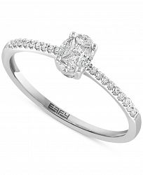 Effy Hematian Diamond Multi-Cut Cluster Engagement Ring (1/4 ct. t. w. ) in 18k White Gold