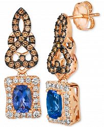 Le Vian Blueberry Tanzanite (1 ct. t. w. ) & Diamond (3/4 ct. t. w. ) Scrollwork Drop Earrings in 14k Rose Gold