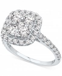 Diamond Halo Cluster Engagement Ring (2 ct. t. w. ) in 14k White Gold
