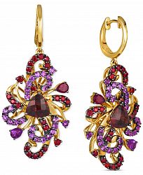 Le Vian Crazy Collection Pomegranate Garnet (4-1/2 ct. t. w. ) & Grape Amethyst (1-1/4 ct. t. w. ) Swirling Drop Earrings in 14k Gold