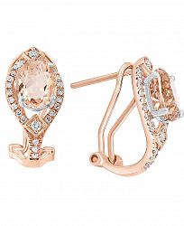 Lali Jewels Morganite (2-3/8 ct. t. w. ) & Diamond (1/4 ct. t. w. ) Curved Drop Earrings in 14k Rose Gold & 14k White Gold