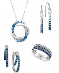 Le Vian Blueberry Layer Cake Blueberry Sapphire Vanilla Sapphire Jewelry Collection In 14k White Gold