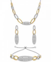 Wrapped In Love Diamond Pave Link Jewelry Collection In Sterling Silver Gold Plate Created For Macys