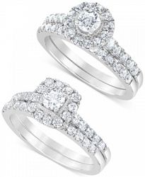 Halo Bridal Set Collection 1 Ct. T. W.