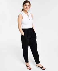 Bar Iii Tie-Front Tapered Pants, Created for Macy's