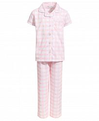 Charter Club Girl's Mommy & Me Matching Notch Collar and Pant Gingham Set, Created for Macy's