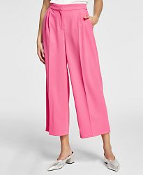 Bar Iii Women's Textured Crepe Wide-Leg Culotte Pants, Created for Macy's