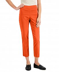 Jm Collection Studded-Waist Pull-On Cropped Pants, Created for Macy's
