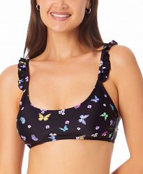 California Waves Juniors' Ruffle Bralette Bikini Top, Created for Macy's Women's Swimsuit