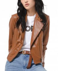 Michael Michael Kors Leather Moto Jacket, Regular & Petite Sizes