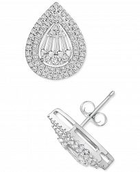 Wrapped in Love Diamond Teardrop Halo Stud Earrings (1 ct. t. w. ) in 14k White Gold or 14k Yellow Gold, Created for Macy's